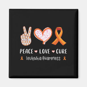Peace Love cure leukemia awareness men women kids Magnet