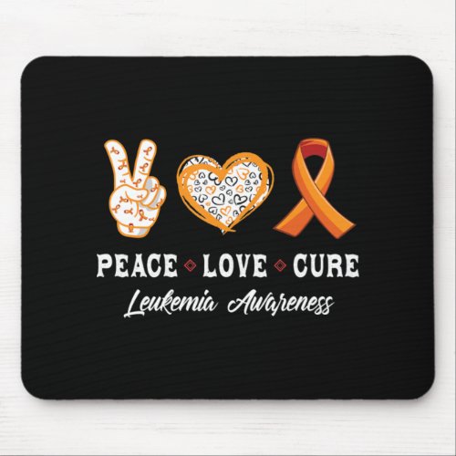 Peace Love cure Leukemia awareness men women kids  Mouse Pad