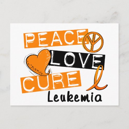 Peace Love Cure Leukemia Postcard