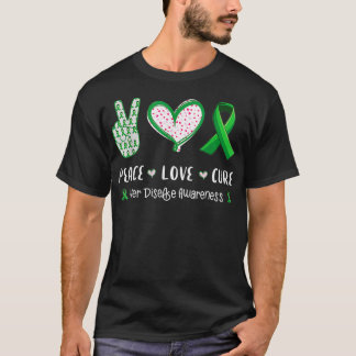 Peace Love cure Liver disease awareness men women T-Shirt