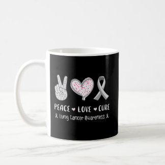 Peace Love Cure Lung Cancer Awareness Coffee Mug
