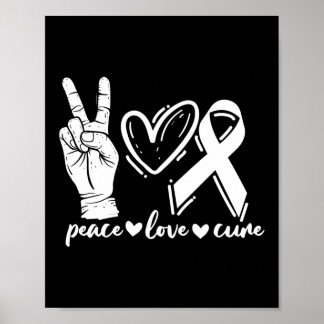 Peace Love Cure Lung Cancer Awareness Poster