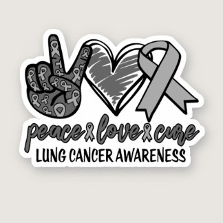 Peace Love Cure Lung Cancer Awareness Sticker