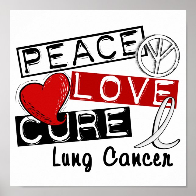 Peace Love Cure Lung Cancer Poster (Front)