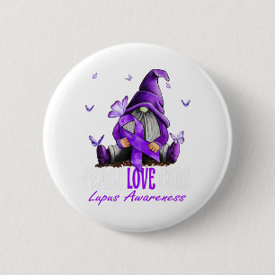 Peace Love Cure Lupus Awareness Purple Ribbon Button