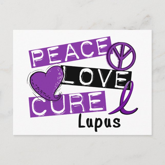 Peace Love Cure Lupus Postcard (Front)