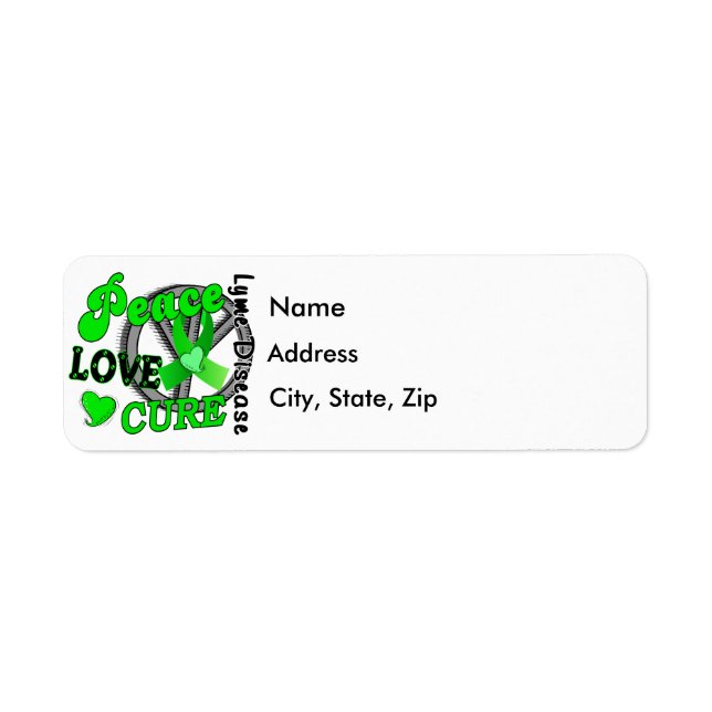 Peace Love Cure Lyme Disease 2 Label (Front)