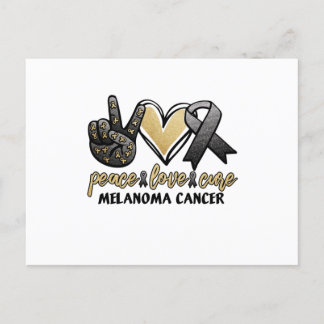 Peace Love Cure Melanoma Cancer Announcement Postcard