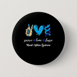 Peace Love Cure Mowat-wilson Syndrome Blue Ribbon Button