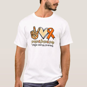 Peace Love Cure Multiple Sclerosis Awareness Ms T-Shirt