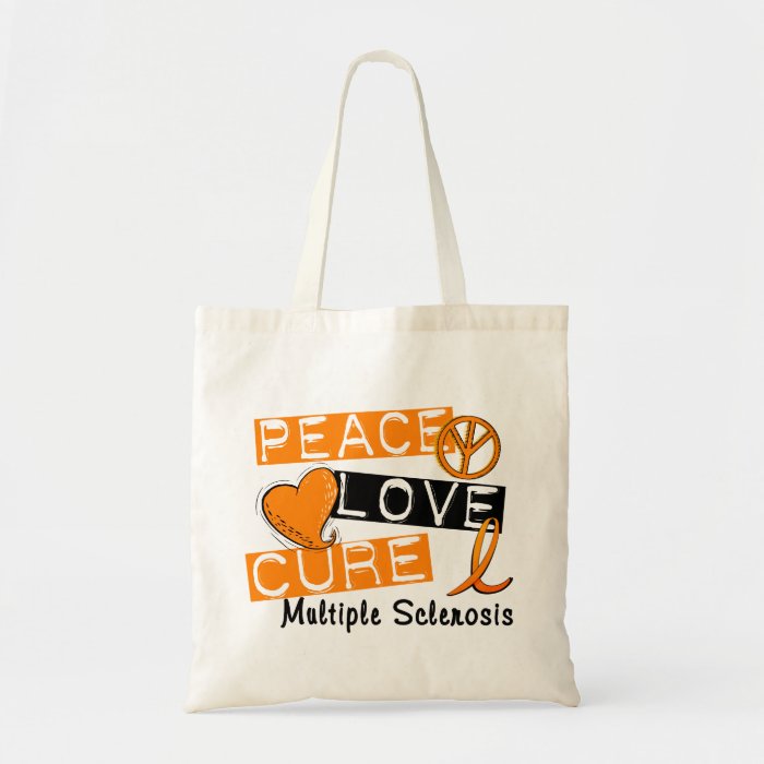 Peace Love Cure Multiple Sclerosis MS Tote Bags