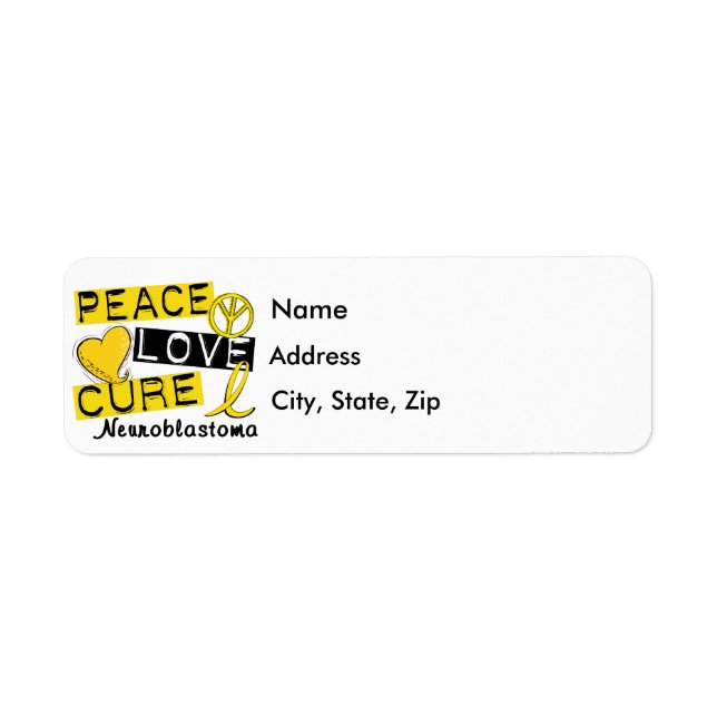 Peace Love Cure Neuroblastoma Label (Front)