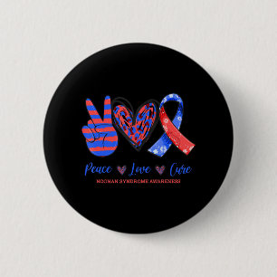 Peace Love Cure Noonan Syndrome Awareness Button
