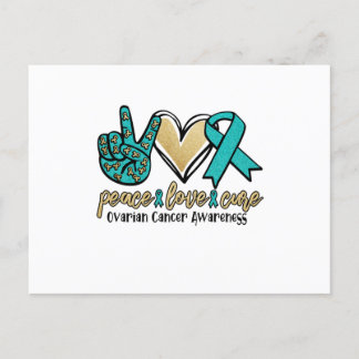 Peace Love Cure Ovarian Cancer Awareness Announcement Postcard