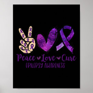 Peace Love Cure Overdose Awareness Ribbon  Poster