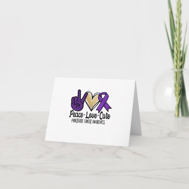Peace Love Cure Pancreatic Cancer Awareness Invitation (Front)