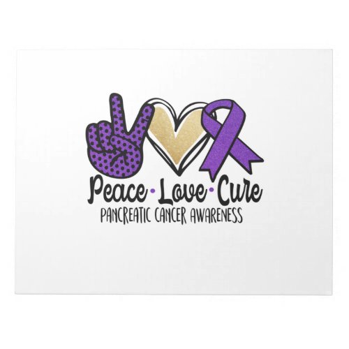 Peace Love Cure Pancreatic Cancer Awareness Notepad