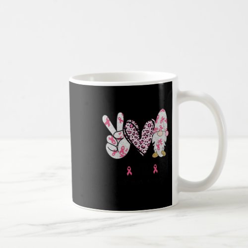 Peace Love Cure Pink Gnome Breast Cancer Awareness Coffee Mug