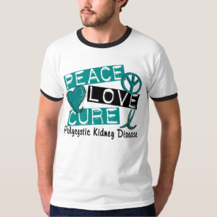 Peace Love Cure PKD Polycystic Kidney Disease T-Shirt