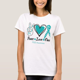 Peace Love Cure PTSD Awareness T-Shirt