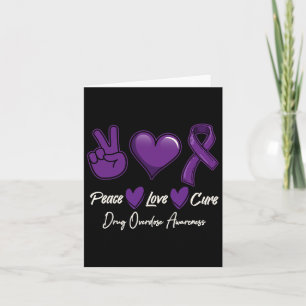 Peace Love Cure Purple Drug Overdose Awareness Card
