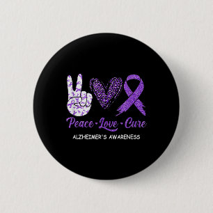 Peace Love Cure Purple Ribbon Alzheimer Disease Aw Button