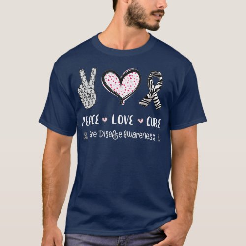Peace Love cure rare diseases awareness for men T_Shirt