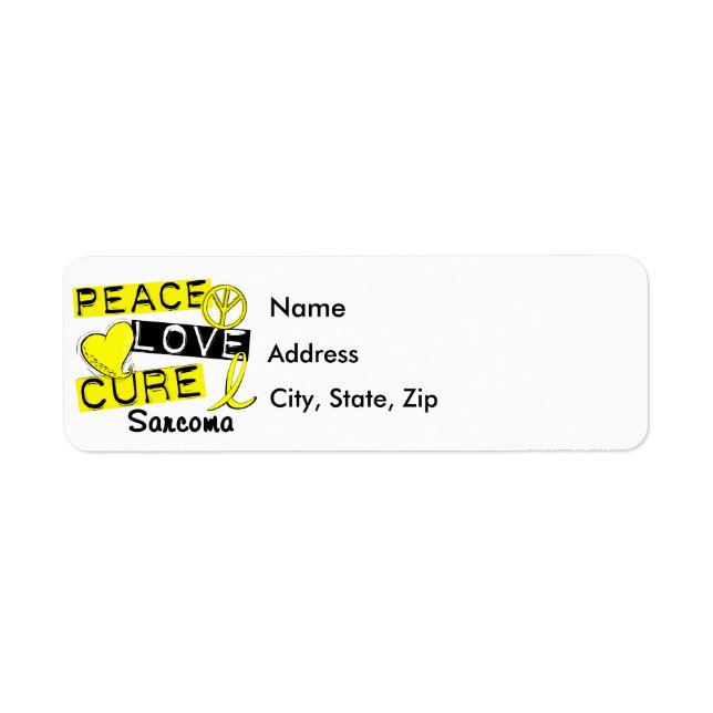 Peace Love Cure Sarcoma Label (Front)