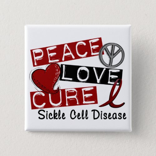 Peace Love Cure Sickle Cell Disease Pinback Button