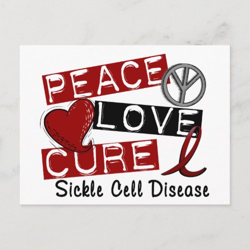Peace Love Cure Sickle Cell Disease Postcard