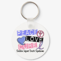 Peace Love Cure SIDS Sudden Infant Death Syndrome Keychain