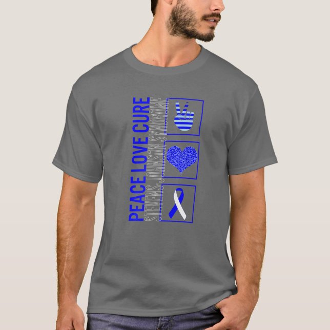 Peace Love Cure Stevens Johnson Syndrome Awareness T-Shirt (Front)