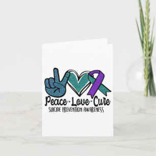 Peace Love Cure Suicide Prevention Awareness 3 Card