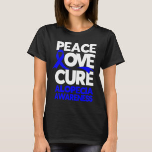 Peace Love Cure Support Alopecia Awareness Ribbon T-Shirt