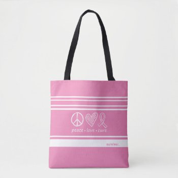 Peace Love Cure Tote Bag by LangDesignShop at Zazzle