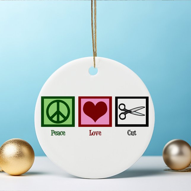 Peace Love Cut Ceramic Ornament (Creator Uploaded)