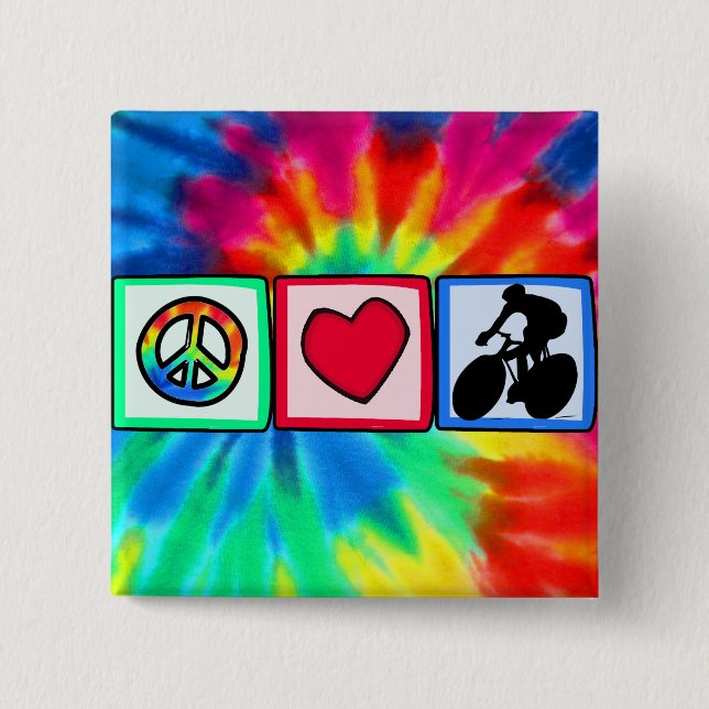 Peace, Love, Cycling Button (Front)