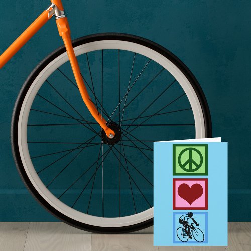 Peace Love Cycling Holiday Card
