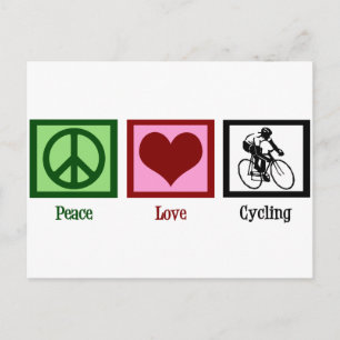Peace Love Cycling Postcard