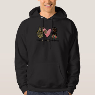 Peace Love Dachshund Animal Lover Pet Dog Valentin Hoodie
