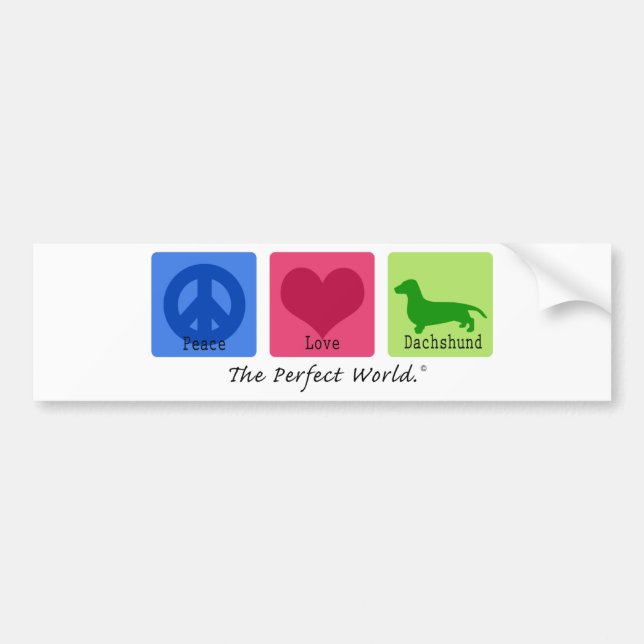 Peace Love Dachshund Bumper Sticker (Front)