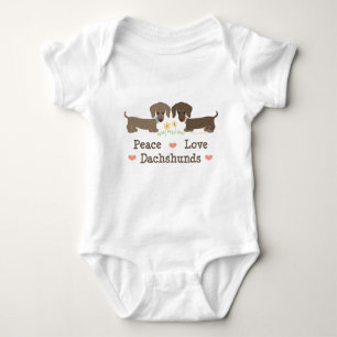 Peace Love Dachshunds Baby Bodysuit