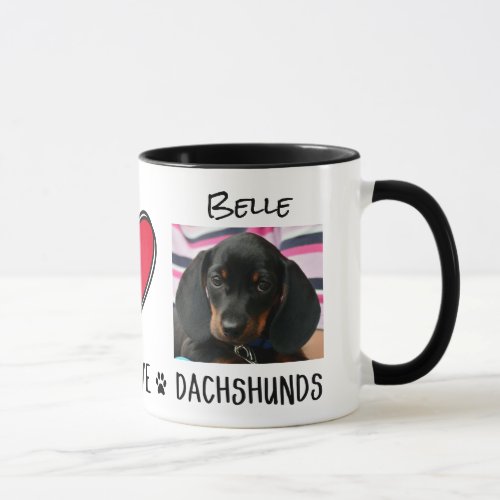 Peace Love Dachshunds Dog Owners Mug