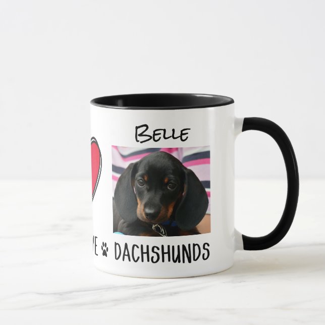 Peace Love Dachshunds Dog Owners Mug (Right)