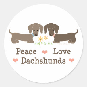 Peace Love Dachshunds Stickers