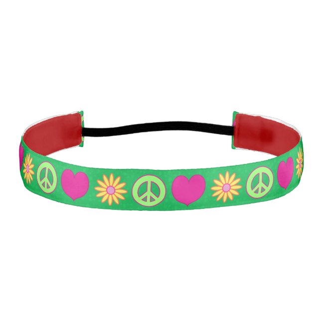Peace Love Daisies Athletic Headband (Front)