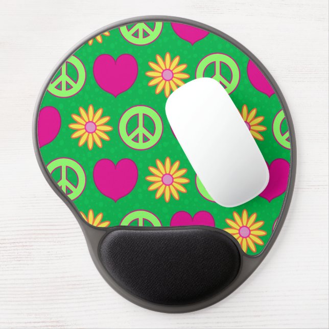 Peace Love Daisies Gel Mouse Pad (Left Side)