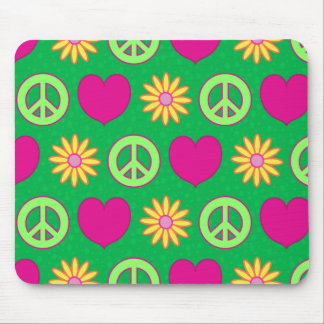 Peace Love Daisies Mouse Pad