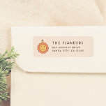 Peace & Love Daisy Retro Groovy Christmas Holiday Label<br><div class="desc">These charming labels feature a groovy and fun daisy bauble on the left side. To the right, your family name is displayed, and below, your address details. These labels are perfect for enhancing your holiday correspondence, giving each envelope a cheerful retro touch. Made to match our Peace & Love Retro...</div>