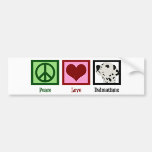 Peace Love Dalmatians Bumper Sticker